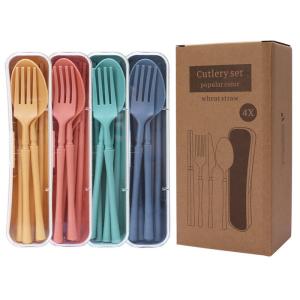 Foldable 4-PC Cutlery Set High Temperature Resistant Eco Tableware Accessories