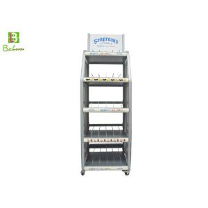 Metal Table Top Display Stands  , Store Metal Wire Display Racks With Casters