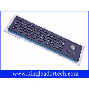 Metallic Liquid-Proof Industrial Black Kiosk Metal Keyboard With Trackball