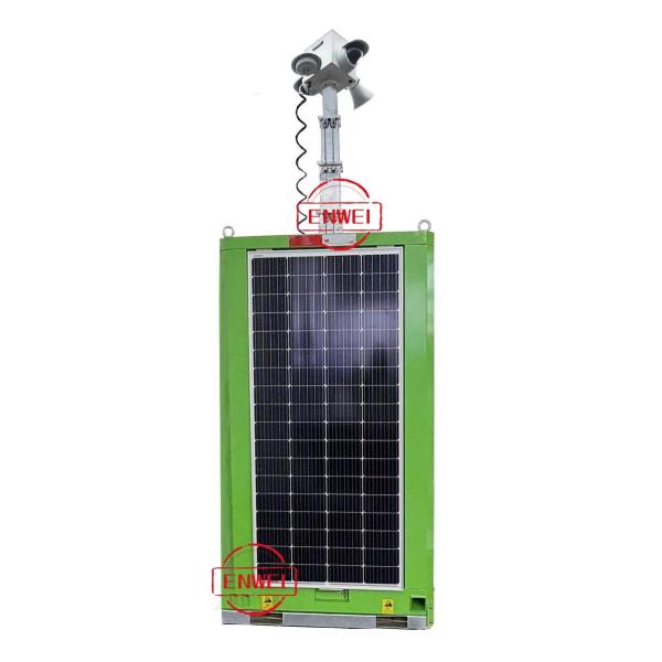 Quality Cold Dip Galvanized Powder Coated Solar Panel Mobile Security Surveillance Unit for Temporary Engineering Projects wholesale