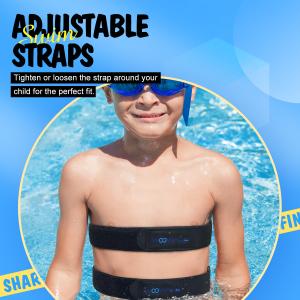 Pool Training Kickboard for Kids Float Shark Fin EVA Blue Belt Accessories