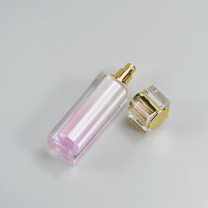 50ml Capacity Square Lotion Bottle Luxury Cosmetic Container with Acrylic Collar