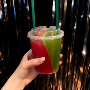 Custom 16oz PP Boba Tea Double Share Split Cups for Smoothie Juice Coffee