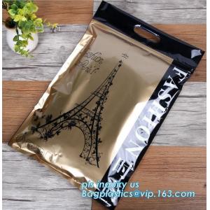 LDPE PP PVC FOIL plastic slider zip Zip lockk clothing packaging bag with zipper