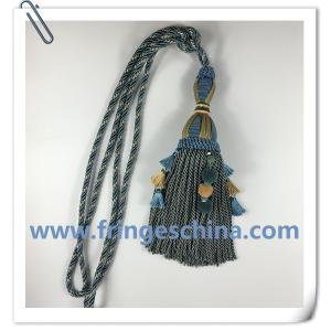 Fancy custom long tassel fringe trimming for curtain attractive tieback hanging