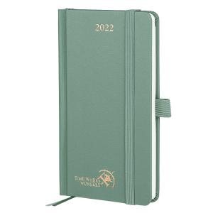 Light Green Hardback Mini Weekly Planner With Vertical Inner Pages
