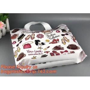 custom design biodegradable soft loop handle plastic bag,Fashion colored soft