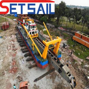 Cheap Anchor Boom Diesel Engine Cutter Suction Dredger with Booster Station and Shipping Cost for sale