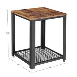 Square Small Side Table, Industrial Side Table, Rustic End Table, LET41X