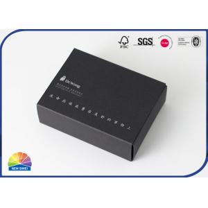 350gsm Black Kraft Foil Stamping Paper Drawer Box With EVA Foam