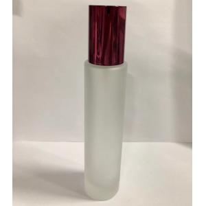 China 100ml Glass Lotion Bottles Cosmetic Packaging With Plastic Cap Pump Bottles , Customized Design on sale