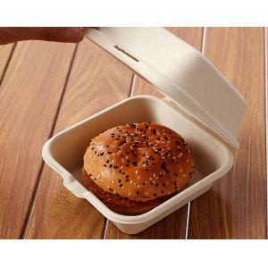 Eco-friendly Biodegradable Burger Box Wholesale Custom Sugarcane Clam Box Fast