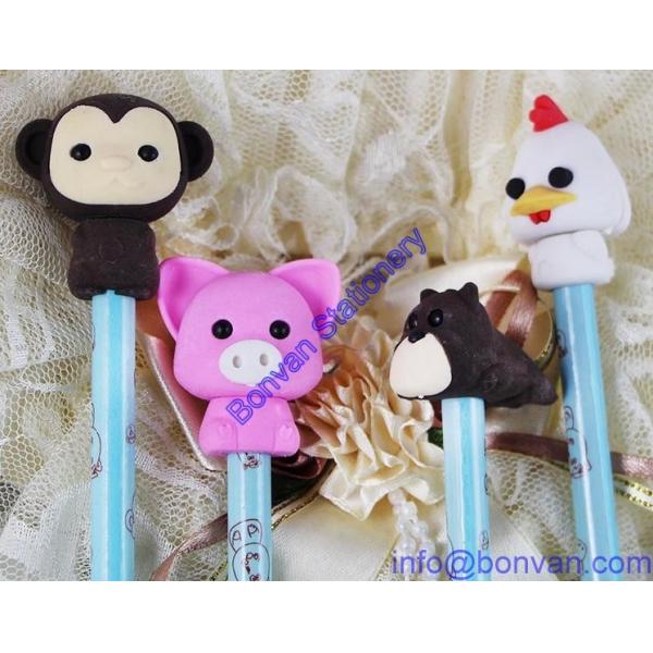 3d pencil topper,pencil topper eraser,gift pencil topper eraser from china
