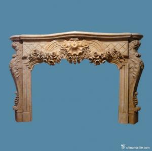 Cheap Flower Carved Decorative 30mm Marble Fireplace Mantel Surround for sale