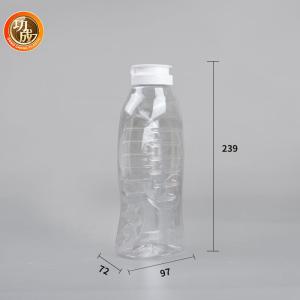 PET Plastic Squeeze Sauce Bottles With Lid Flip Top Food Grade