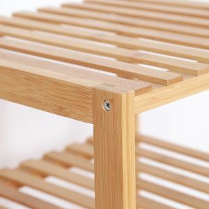 Custom 4 Tier Rectangle Bamboo Shoe Shelf Rack For Warehouse Storage