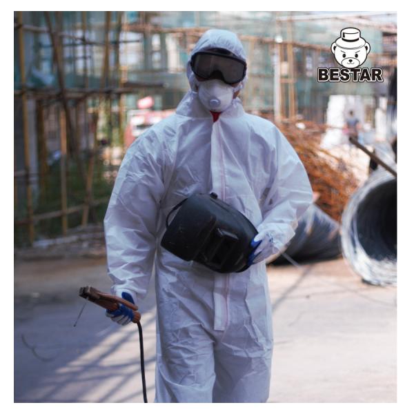 Fire Retardant ISO13485 Disposable Paint Protective Coveralls Single Use