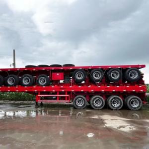 4axles 3axles 20ft 40ft Flatbed Container Chassis Semi Trailer With Container