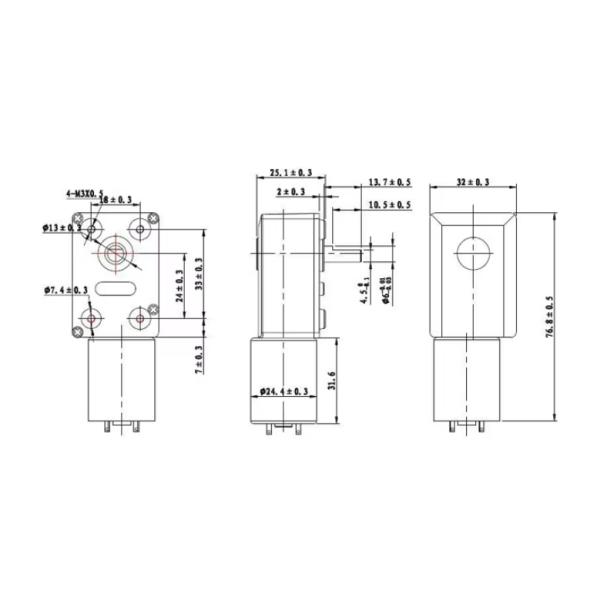 JGY370 12V DC Motor High Torque Worm Gearbox With Worm Gear