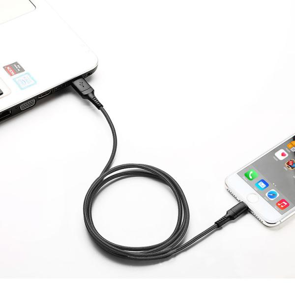 Focuses Nylon Braided USB Lightning Charging Cable For Data Transimission