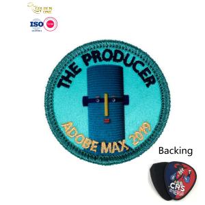 Noble Embroidered Cloth Patches Iron On Hook And Loop For Self Adhesive Backing