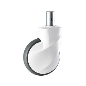 5 Inch Soft Grey TPR Swivel Head Medical Casters With Solid Stem Silent Hospital