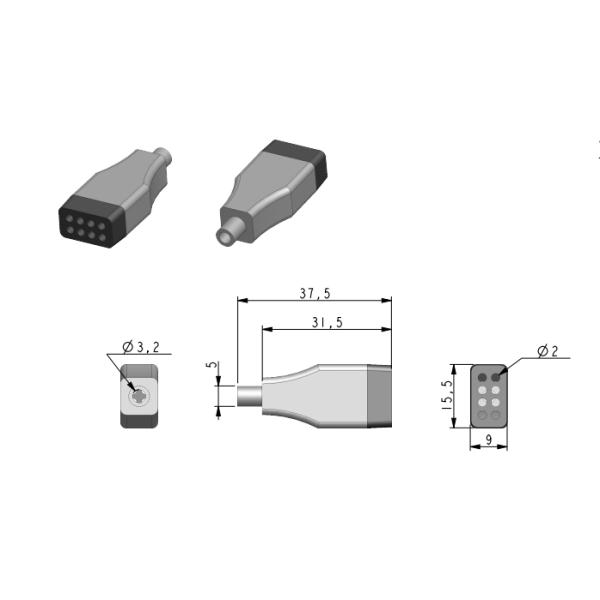 Manufacturer's direct selling multi-purpose black optical fiber fan out kit 8-core 2.0mm
