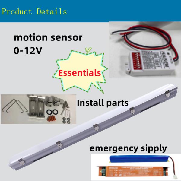 Garage 155W 4FT LED Vapor Tight Industry High Bay Light with 50000 Hours Working Time