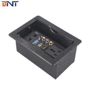 Aluminum furniture power data table mounted socket with slip cover