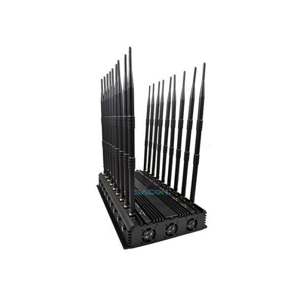 Quality 130Mhz - 6Ghz Cell Phone Signal Jammer 18 Antennas 42 Watt High Power Up To 40m wholesale