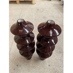 China 20NF250 Porcelain Electrical Insulators With Bright Brown Glazed Surface on sale