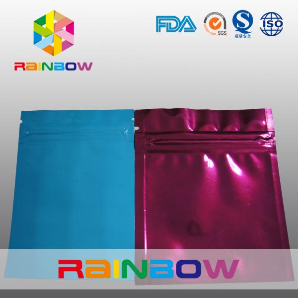 Quality Three Side Blue / Red Small Foil Pouch Packaging Zipperlock , Laminated wholesale