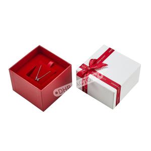 White Engagement Ring Box With Ribbon Elegant Storage For Precious Pieces