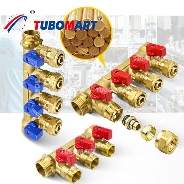 Multiple Outlets 1/2 Inch Brass Pex Manifold 150 Psi With High Temperature