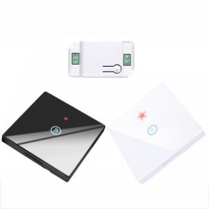 Cheap Wireless Touch Wall Switches Sets RF433 1gang Luxury Glass Panel Remote Control Switch for sale