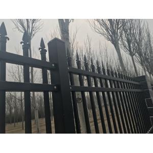 2.1m high x 2.4m width Steel Picket Fence Powder Coated Black Color China