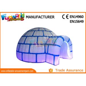 PVC Coated Nylon Blow Up Dome Tent Marquee / Inflatable Igloo With LED Lighting