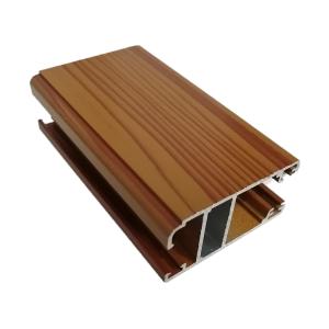 Sliding Windows Building Materials 6063 T5 Wood Finish Aluminium Profiles