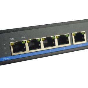 5 Port Fiber Optic Switch / Commercial Poe Switch For Video Surveillance Network