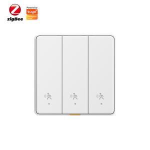 Cheap Tuya ZigBee Radar Motion Sensor Switch Sensing No Neutral Smart Home EU Wall Light Button Off No Capacitor Timing App for sale
