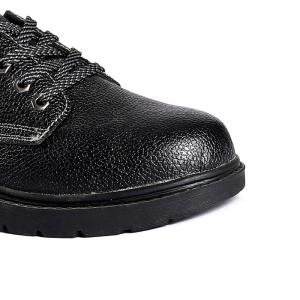 Basic Black Leather Upper Puncture Slip Resistance Breathable Steel Toe Shoes