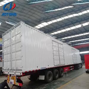 40-80 Tons Load Capacity Steel Van Type Truck Trailers With Dual Line Braking