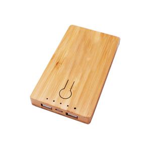 Maple Material Carved Wood Power Bank Square Shape White Paper Box Packed