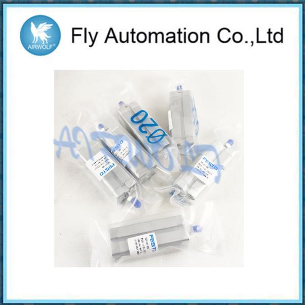 Silvery Pneumatic Air Cylinders ADN-20-60-A-P-A 536352 Anodized Aluminum Based