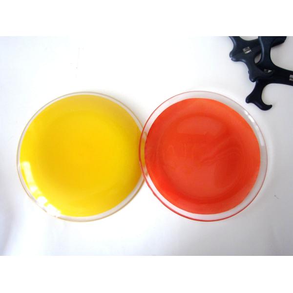 10 Inch Transparent Edge Tinting Color Glass Charger Plates