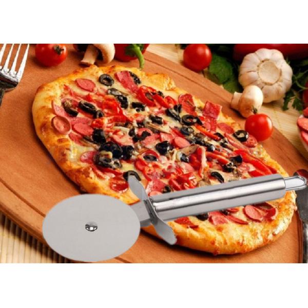 Custom SS304 Stainless Steel Kitchen Tools Pizza Cutter With PP Wooden Handle
