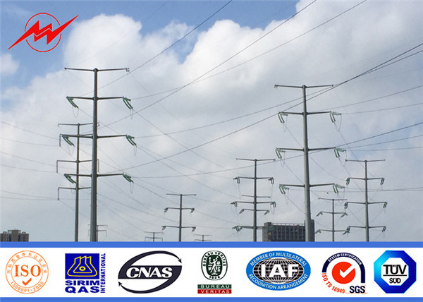 14M 500 Dan Electricity Transmission Steel Utility Pole For Power Distribution