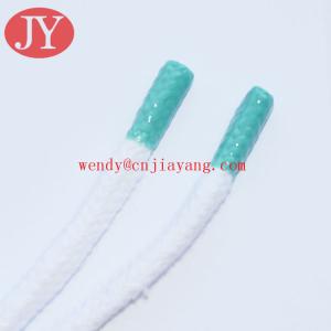 Custom Round Cotton cord / Cotton drawstring with rubber tip / swim short cord