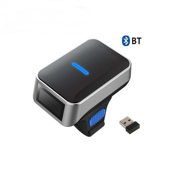Quality qr code scanner online mobile finger wireless 2d qr reader online bluetooth wholesale