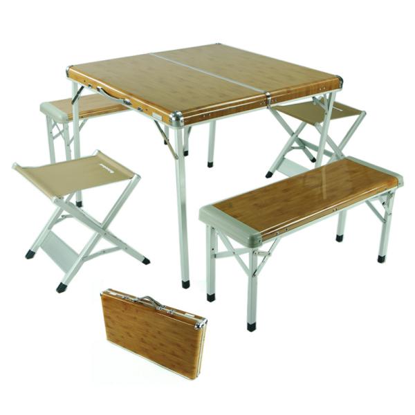 Quality Packable Aluminum Picnic Folding Table 4 Separate Folding Stools wholesale